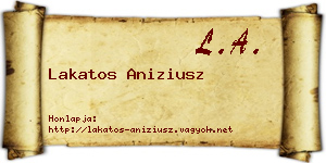 Lakatos Aniziusz névjegykártya